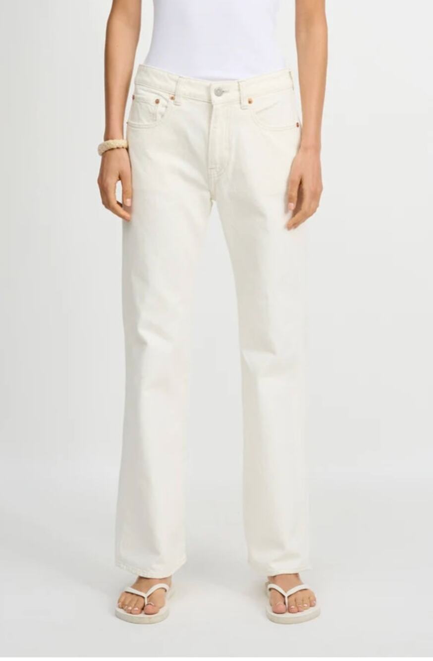 Denimist Jenna Cropped Flare Denim Jeans- Vintage Cream White Size 28